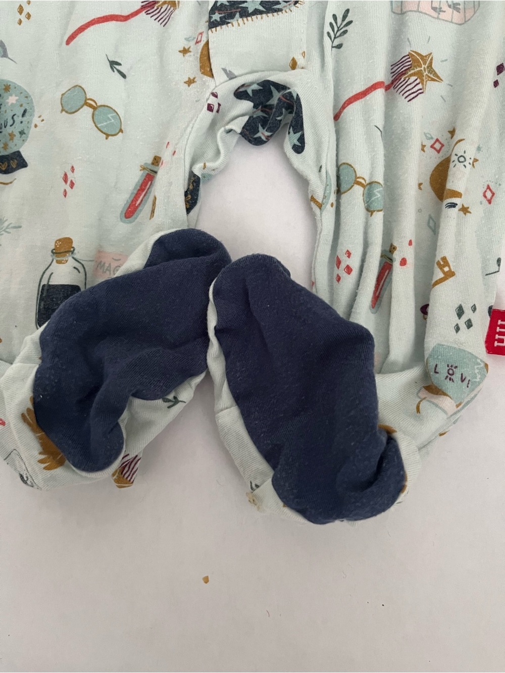 MagneticMe Magic-Themed Mint Green Kids One-Piece Pajamas - Picture 5 of 6